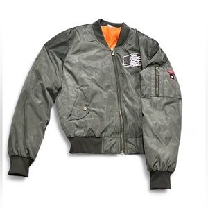 Cali Love Green Bomber Jacket with Patches Patriotic America